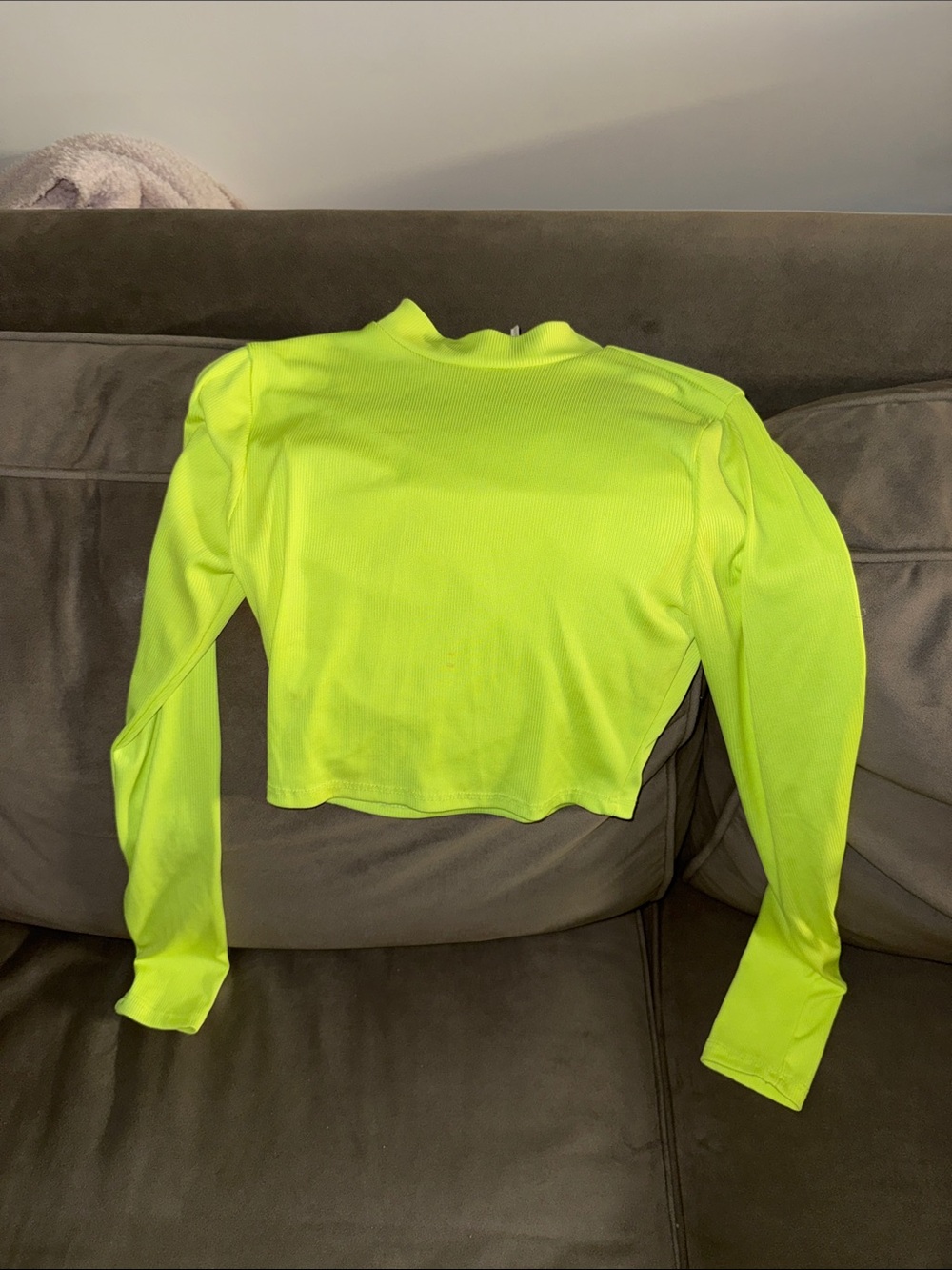 Windsor Neon Lime Long-Sleeve Crop Top